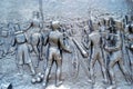 monument to the battle of ayacucho peru high relief in bronze of 12-9-1824 with soldiers fighting with cavalry and cannons