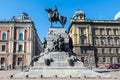 Monument to the Battle of Grunwald on Jan Matejko Square. Architecture of the old city. Tourist attraction