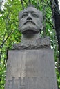 Monument to Bauman at The Garden named after Bauman on Staraya Basmannaya street. Popular landmark in Moscow city center.