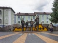 Monument to the Beatles group in the center of Vinnitsa Royalty Free Stock Photo