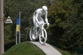 Monument to a bicyclist in KharkÃâv