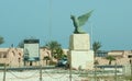 Monument to a bird (pigeon) in the interior of the entrance to the hotel in Egypt, Marsa