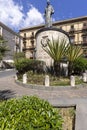 Monument to Blessed Giuseppe Dusmet in memory of archbishop who helped the poor, Catania, Sicily, Italy