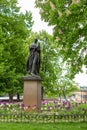 Monument to Bozena Nemcova in a beautiful city park in Prague Royalty Free Stock Photo