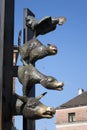 Monument to the Bremen Town Musicians - a fairy tale by the brothers Grimm, Riga, Latvia Royalty Free Stock Photo