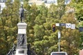 The Monument to Brigham Young and the Pioneers in Salt Lake City, Utah Royalty Free Stock Photo