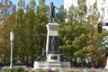 The Monument to Brigham Young and the Pioneers in Salt Lake City, Utah Royalty Free Stock Photo