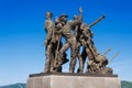 Monument to builders Komsomolsk-na-Amure Royalty Free Stock Photo