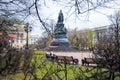 Monument to Catherine in autumn in St. Petersburg