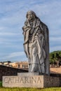 The Monument to Catherine of Siena Catharina Senesis at Sant Angelo castle in Rome, Italy Royalty Free Stock Photo