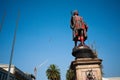 Monument to Christopher Columbus or Monumento a Cristobal Colon in Spanish damaged by red paint
