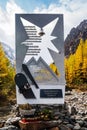 Monument to climbers and a helicopter crew who died in a plane crash in the mountains