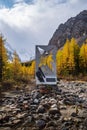 Monument to climbers and a helicopter crew who died in a plane crash in the mountains