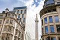 The Monument to commemorate the Great Fire of London in 1666 Royalty Free Stock Photo