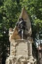 Monument to Corporal Luis Noval Ferrao 1887 - 1909, a Spanish patriot who was killed in Morocco on the Plaza de Oriente of Madri