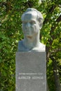 Monument to cosmonaut Alexei Leonov at the Alley of cosmonauts at the monument Royalty Free Stock Photo