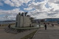Monument to the crew of Goleta Ancud on the waterfront in Punta Arenas, Chile Royalty Free Stock Photo