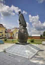 Monument to cucumber in Lukhovitsy. Russia Royalty Free Stock Photo