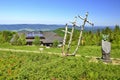 Monument to the Cursed Soldiers and mountain shelter in Hala Labowska, Poland