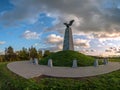 Monument to the `Dead of the great army` or `Fallen of the great army` on Borodino field in Central Russia.