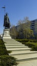 Monument to Demetrius of Thessaloniki Dmitry Solunsky. Sunny spring view.