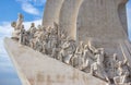 Monument to the discoverers in Lisbon, Portugal. Marble memorial of world famous sailors and explorers.