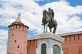 Monument to Dmitry Don at the Kremlin wall, city Kolomna