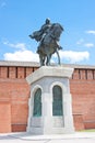 Monument to Dmitry Don at the Kremlin wall, city Kolomna