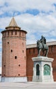 Monument to Dmitry Don at the Kremlin wall, city Kolomna