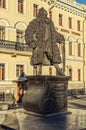 The monument to Domenico Trezzini at the University embankment. Royalty Free Stock Photo