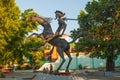 Monument to don Quixote Havana on green background, Havana, Cuba Royalty Free Stock Photo