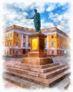 Monument to Duke de Richelieu in Odessa, Ukraine