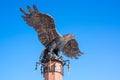 Monument to the eagle - a symbol of shamanism Royalty Free Stock Photo