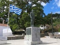 Monument to Eleftherios Venizelos and Greek flag