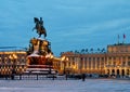 The Monument to Emperor Nikolay I and the Mariinsky Palace. Saint Petersburg, Russia Royalty Free Stock Photo