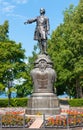 Monument to Emperor Peter the Great, founder of Petrozavodsk 1873, Petrozavodsk, Republic of Karelia, Russia Royalty Free Stock Photo