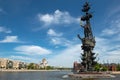 Huge statue of famous Tsar Peter I at Moskva River