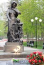 Monument to the fallen soldiers in Belgorod, Russia. Eternal flame