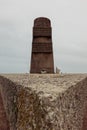 Monument to the fallen soldiers who died in the war. France, Normandy, Omaha Beach,December 24, 2022 Royalty Free Stock Photo