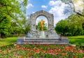 Monument to famous composer Johann Strauss in Stadtpark in spring, Vienna, Austria