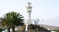 Monument to farm workers on a roundabout