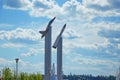Monument to the fighter plane and missile Royalty Free Stock Photo