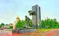 Monument to the fighters of the Revolution on Revolution Square in the city of Ivanovo, Russia