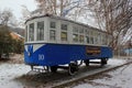 Monument to the first tram in Chernivtsi, Ukraine