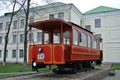 Monument to the first Vitebsk tram in Vitebsk. Royalty Free Stock Photo
