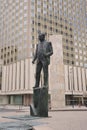 Monument to Foreign Minister Primakov on Smolenskaya Square in Moscow Royalty Free Stock Photo