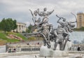 Monument to the founders of Kiev on Independence Square in Kiev Royalty Free Stock Photo