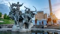 Monument to the founders of Kiev on Khreschatyk street, Independence Square, Kiev, Ukraine