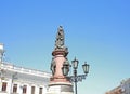 Monument to the founders of Odessa in Ukraine on a summer morning. Historical and cultural concept.Europe, Ukraine, Odessa