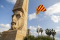 Monument to Francesc Macia and catalan flag, maritime promenade